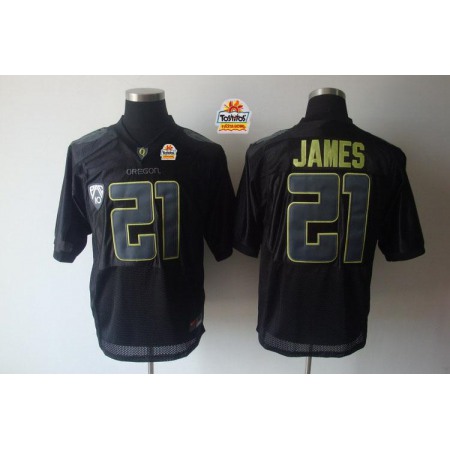 Ducks #21 LaMichael James Black Tostitos Fiesta Bowl Stitched NCAA Jersey