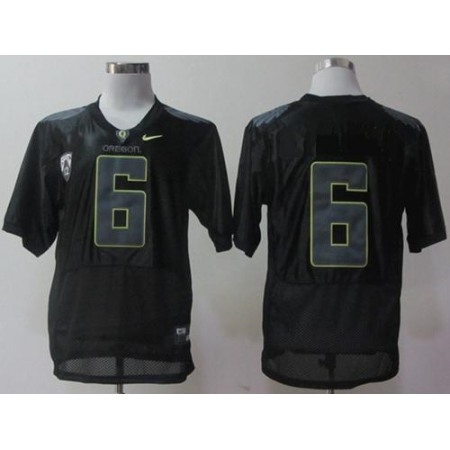 Ducks #6 Charles Nelson Black Combat Stitched NCAA Jersey