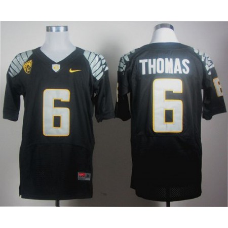 Ducks #6 De'Anthony Thomas Black Elite PAC-12 Patch Stitched NCAA Jersey