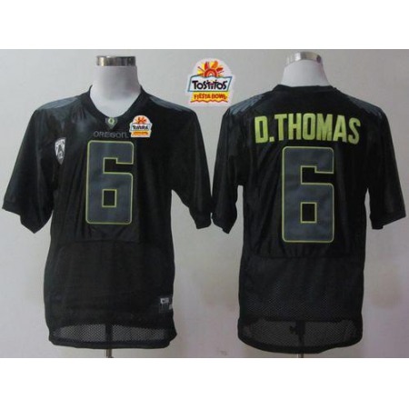 Ducks #6 De'Anthony Thomas Black Pro Combat Pac-12 Tostitos Fiesta Bowl Stitched NCAA Jersey