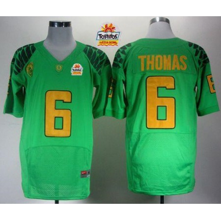 Ducks #6 De'Anthony Thomas Green Elite PAC-12 Patch Tostitos Fiesta Bowl Stitched NCAA Jersey