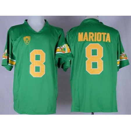 Ducks #8 Marcus Mariota Green 1994 Throwback Stitched NCAA Jersey