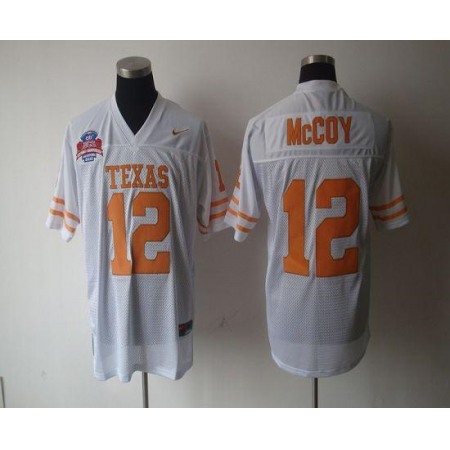 Longhorns #12 Colt McCoy White Stitched NCAA Jersey