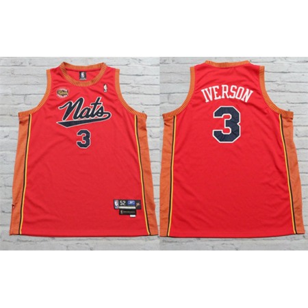 Men's Syracuse Orange #3 Allen Iverson Red Stitched Basketball Jersey