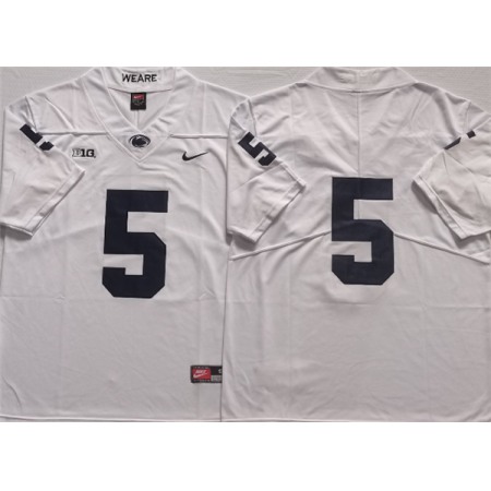 Penn State Nittany Lions #5 White Stitched Jersey