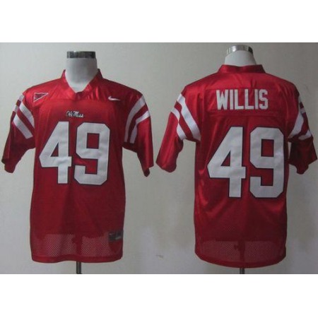 Rebels #49 Patrick Willis Red Stitched NCAA Jersey