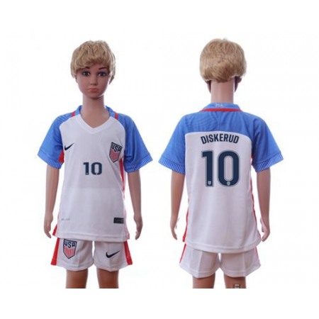 USA #10 Diskerud Home Kid Soccer Country Jersey
