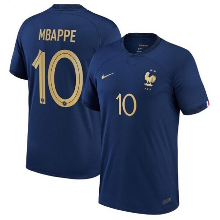 Youth France #10 Mbappe Navy Home Soccer Jersey