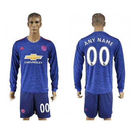 Manchester United Personalized Away Long Sleeves Soccer Club Jersey