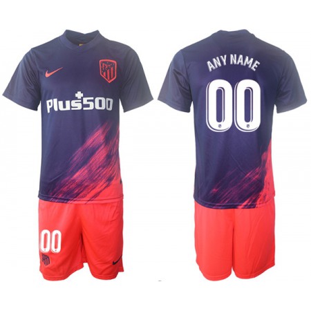 Men's Athletic De Madrid Custom Blue 2021/22 Away Soccer Jersey Suit