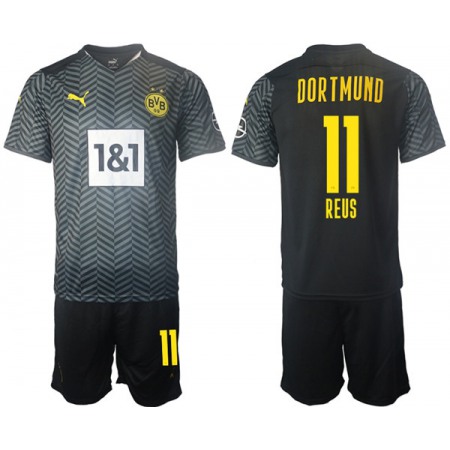 Men's Borussia Dortmund #11 Marco Reus Black Away Soccer Jersey Suit