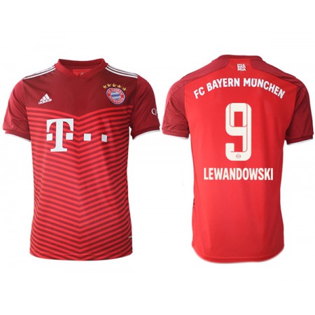 Men's FC Bayern Munchen #9 Robert Lewandowski Red Home Soccer Jersey