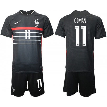 Men's France #11 Coman Black Home Soccer Jersey Suit