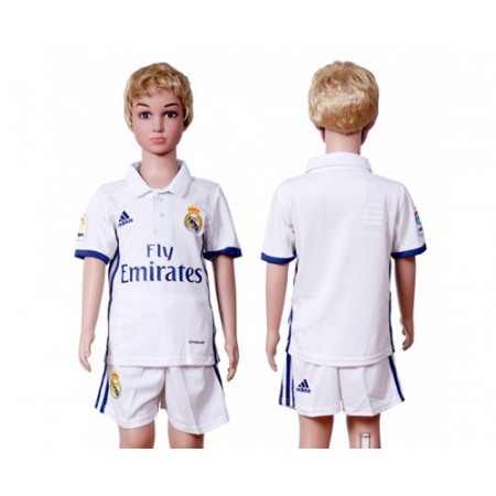 Real Madrid Blank White Home Kid Soccer Club Jersey