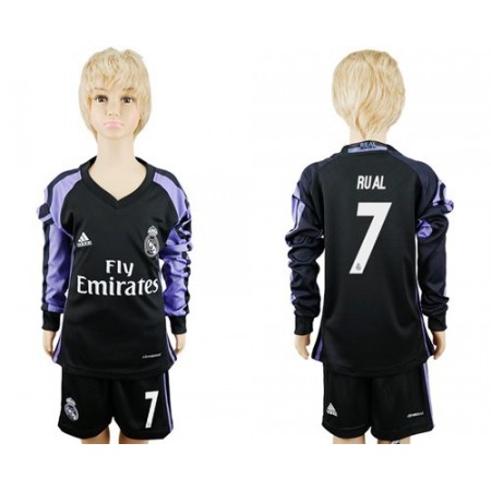 Real Madrid #7 Rual Sec Away Long Sleeves Kid Soccer Club Jersey