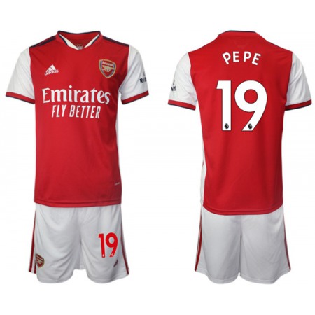 Arsenal F.C #19 Nicolas Pepe Red Home Soccer Jersey Suit