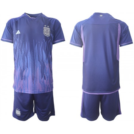 Men's Argentina Blank Purple 2022 FIFA World Cup Away Soccer Jersey Suit