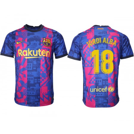 Men's Barcelona #18 Jordi Alba 2021/22 training suit version Soccer Jersey