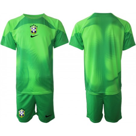 Men's Brazil Green Goalkeeper 2022 FIFA World Cup Soccer Jersey Suit