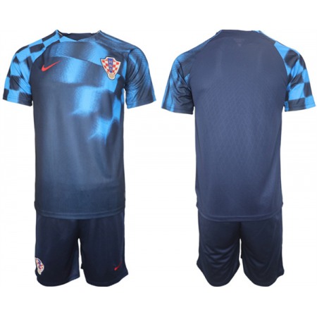 Men's Croatia Custom Navy Away Soccer Jersey Suit