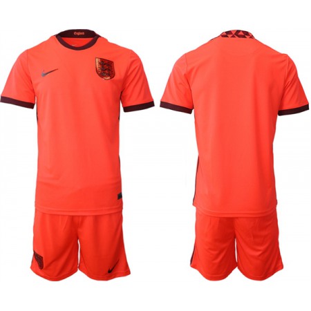 Men's England Blank Orange Away Soccer Jersey Suit