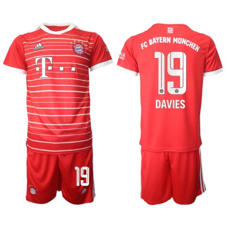 Men's FC Bayern Munchen #19 Alphonso Davies 22/23 Red Home Soccer Jersey Suit