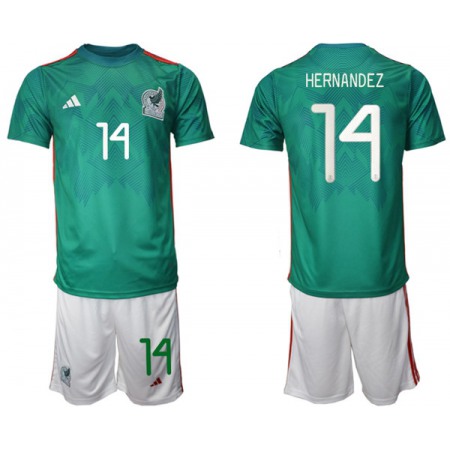 Men's Mexico #14 Javier Hernandez Green Home Soccer Jersey Suit