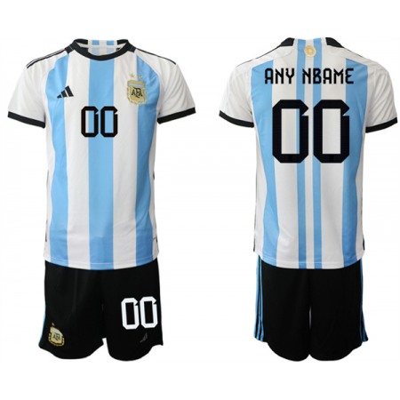 Men's Argentina Custom White/Blue 2022 FIFA World Cup Home Soccer Jersey Suit
