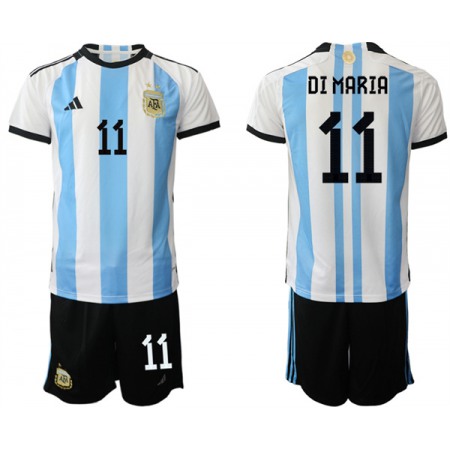 Men's Argentina #11 Di maria White/Blue 2022 FIFA World Cup Home Soccer Jersey Suit