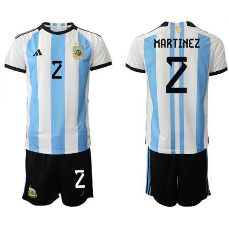 Men's Argentina #2 Martinez White/Blue 2022 FIFA World Cup Home Soccer Jersey Suit