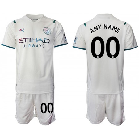 Men's Manchester City Custom 2021/22 White Away Jersey Suit