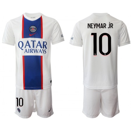 Men's Paris Saint-Germain #10 Neymar Jr 2023 White Away Soccer Jersey Suit