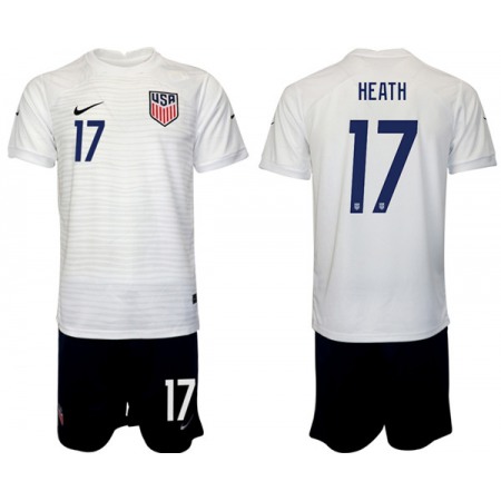 Men's United States #17 Heath White Home Soccer Jersey Suit