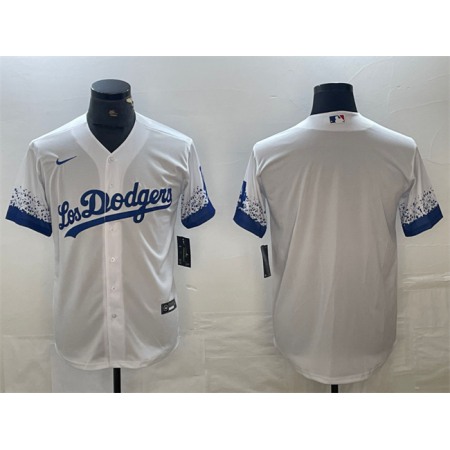 Men's Los Angeles Dodgers Blank White City Connect Cool Base Stitched Baseball Jersey