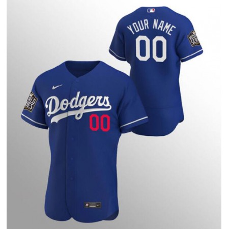 Men's Los Angeles Dodgers Customized Blue 2020 World Series Bound Flex Base Stitched Jersey