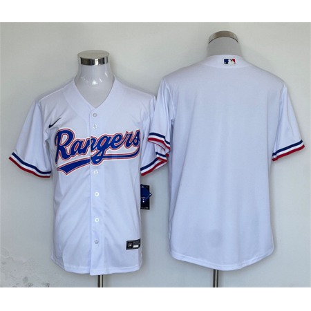Men's Texas Rangers Blank White Cool Base Stitched Baseball Jersey