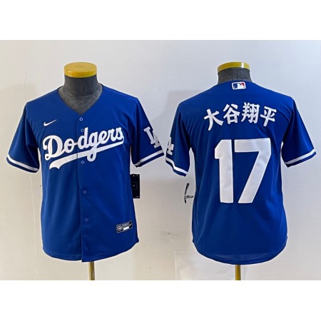 Youth Los Angeles Dodgers #17 Shohei Ohtani Blue Stitched Baseball Jersey