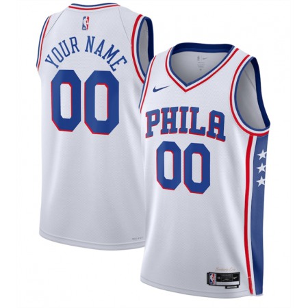 Men's Philadelphia 76ers Active Player Custom White Association Edition Swingman Stitched Jersey