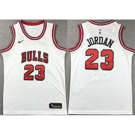 Youth Chicago Bulls #23 Michael Jordan White Stitched Basketball Jersey