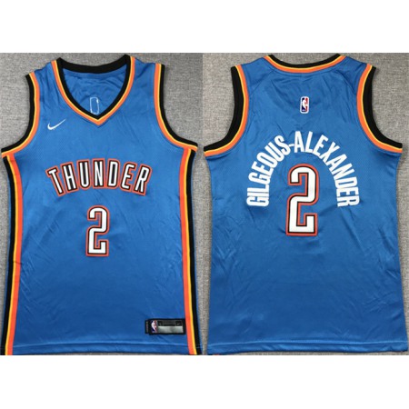 Youth Oklahoma City Thunder #2 Shai Gilgeous-Alexander Blue Stitched Basketball Jersey