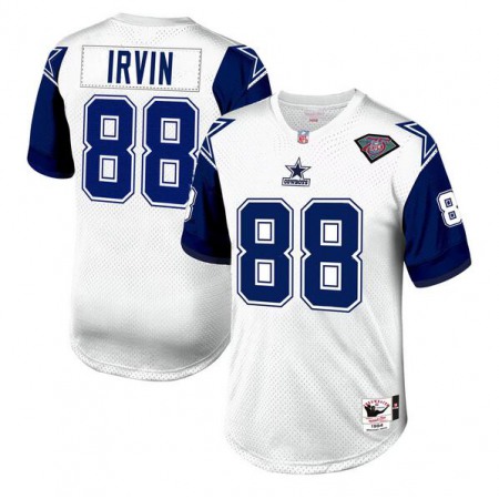 Men's Dallas Cowboys #88 Michael Irvin White 1994 Mitchell & Ness Throwback Stitched Football Jersey