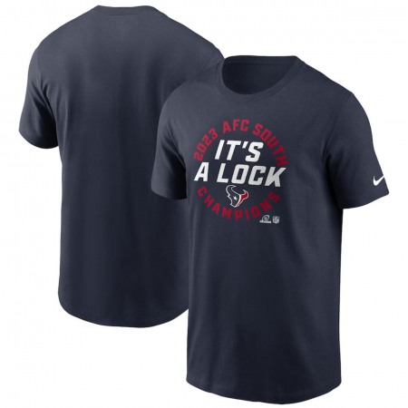 Men's Houston Texans Navy 2023 AFC South Division Champions Locker Room Trophy Collection T-Shirt