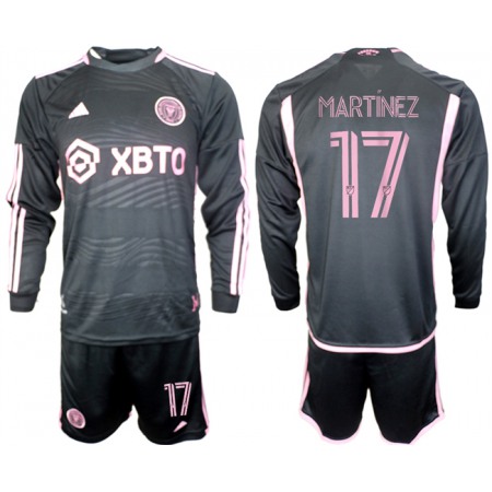 Men's Inter Miami CF #17 Martinez 2023/24 Black Away Soccer Jersey Suit