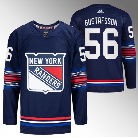 Men's New York Rangers #56 Erik Gustafsson Navy Stitched Jersey