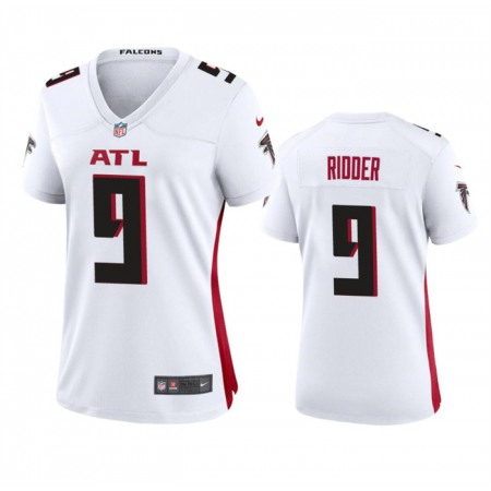 Women's Atlanta Falcons #9 Desmond Ridder White Stitched Jersey(Run Small)