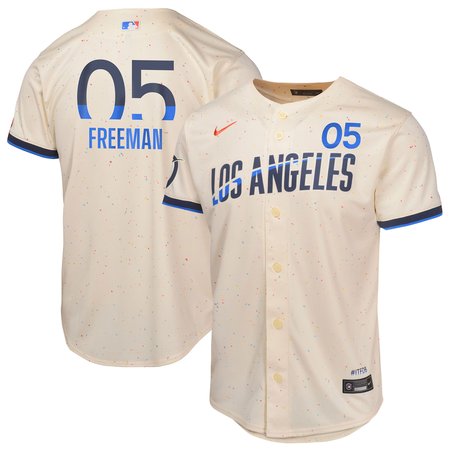 Youth Los Angeles Dodgers #05 Freddie Freeman Nike Cream 2024 City Connect Limited Player Jersey