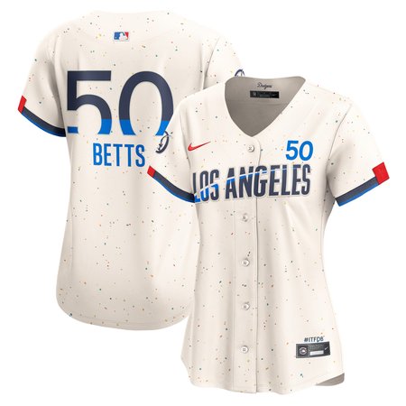 Women's Los Angeles Dodgers #50 Mookie Betts Nike Cream 2024 City Connect Limited Player Jersey