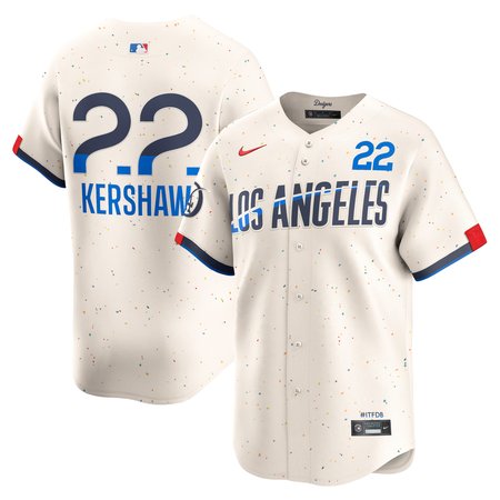 Men's Los Angeles Dodgers #22 Clayton Kershaw Nike Cream 2024 City Connect Limited Player Jersey