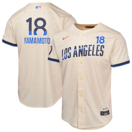 Youth Los Angeles Dodgers #18 Yoshinobu Yamamoto Nike Cream 2024 City Connect Limited Player Jersey