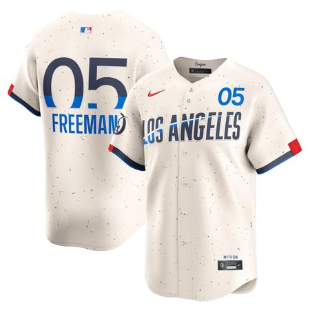 Men's Los Angeles Dodgers #05 Freddie Freeman Nike Cream 2024 City Connect Limited Player Jersey